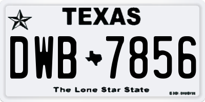 TX license plate DWB7856