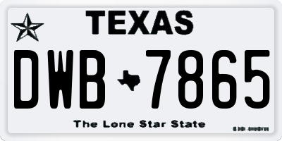 TX license plate DWB7865