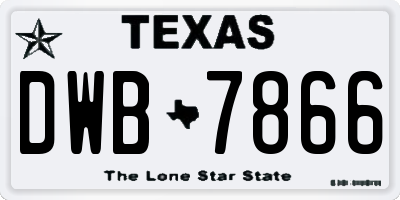 TX license plate DWB7866