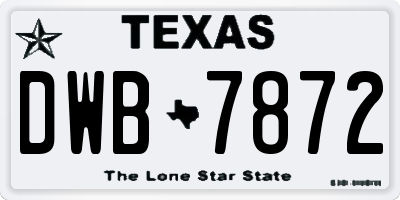 TX license plate DWB7872