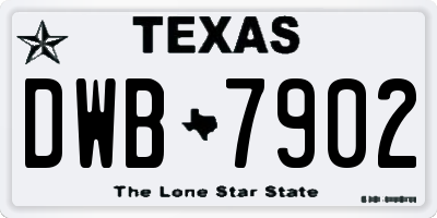 TX license plate DWB7902