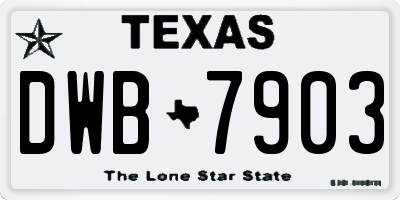 TX license plate DWB7903