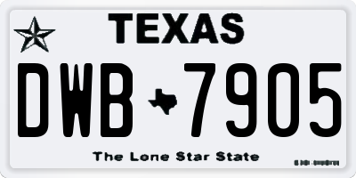 TX license plate DWB7905