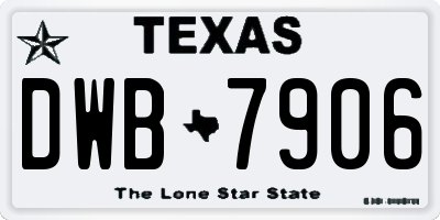 TX license plate DWB7906
