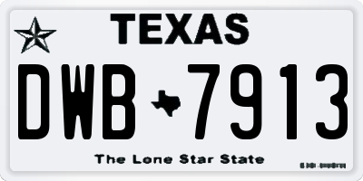 TX license plate DWB7913
