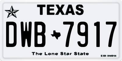 TX license plate DWB7917