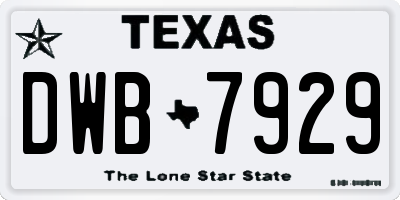 TX license plate DWB7929