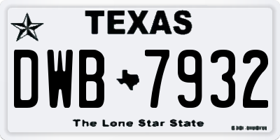 TX license plate DWB7932