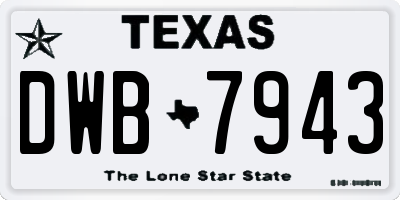 TX license plate DWB7943