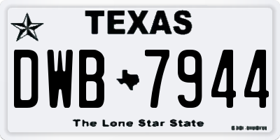 TX license plate DWB7944