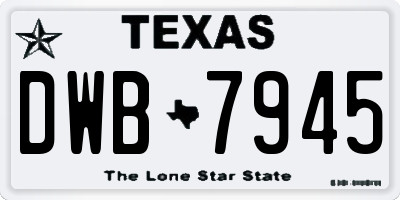 TX license plate DWB7945