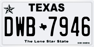TX license plate DWB7946