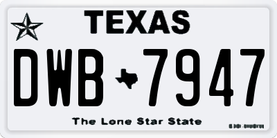 TX license plate DWB7947