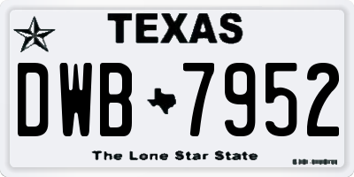 TX license plate DWB7952