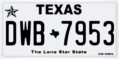 TX license plate DWB7953