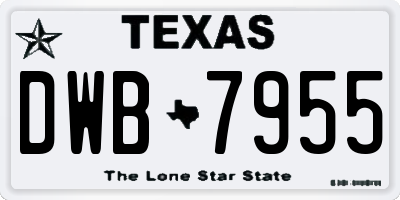 TX license plate DWB7955