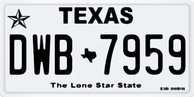 TX license plate DWB7959