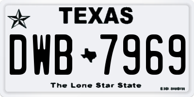 TX license plate DWB7969