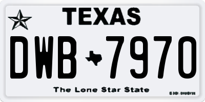 TX license plate DWB7970