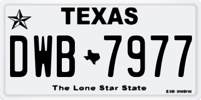TX license plate DWB7977