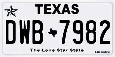 TX license plate DWB7982
