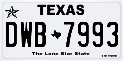TX license plate DWB7993