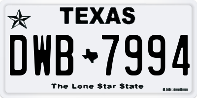 TX license plate DWB7994