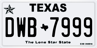 TX license plate DWB7999