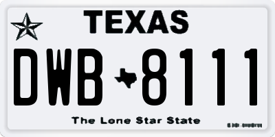 TX license plate DWB8111