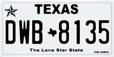 TX license plate DWB8135