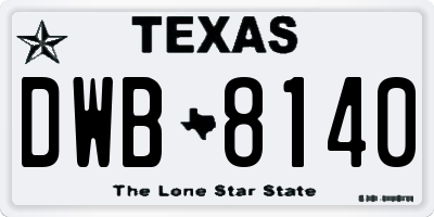 TX license plate DWB8140