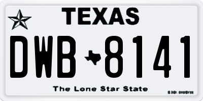 TX license plate DWB8141