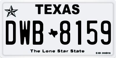 TX license plate DWB8159
