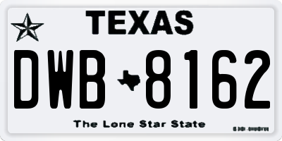 TX license plate DWB8162