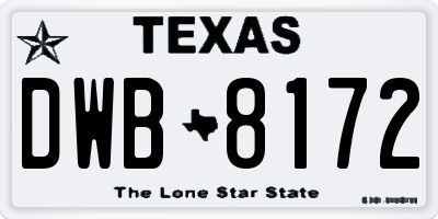 TX license plate DWB8172