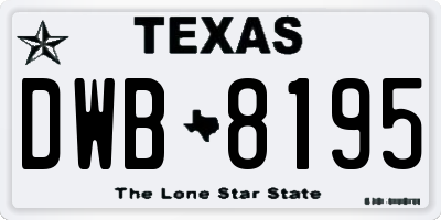 TX license plate DWB8195