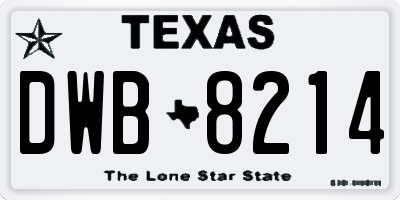 TX license plate DWB8214