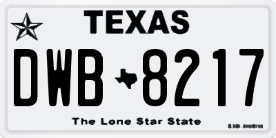 TX license plate DWB8217