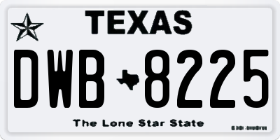 TX license plate DWB8225
