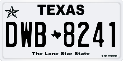 TX license plate DWB8241