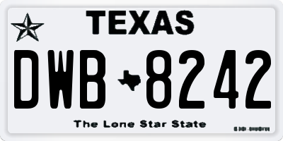 TX license plate DWB8242