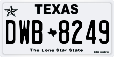 TX license plate DWB8249