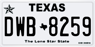 TX license plate DWB8259