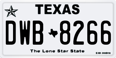 TX license plate DWB8266