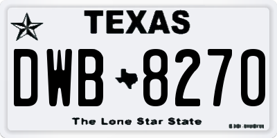 TX license plate DWB8270