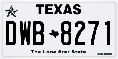 TX license plate DWB8271