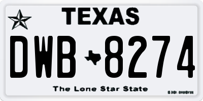 TX license plate DWB8274