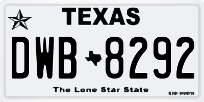 TX license plate DWB8292