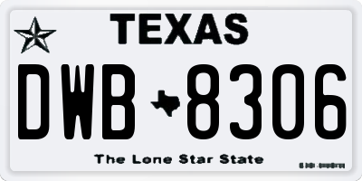 TX license plate DWB8306
