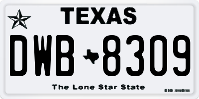 TX license plate DWB8309